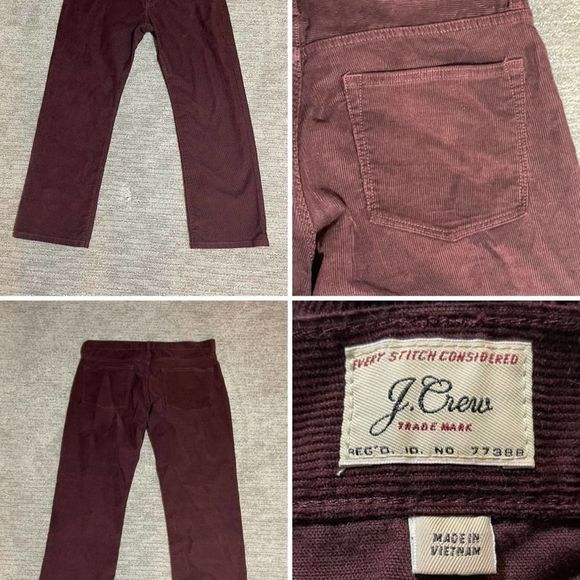 J. Crew Factory Men's Straight Jeans - Rich Burgundy - Picture 1 of 12